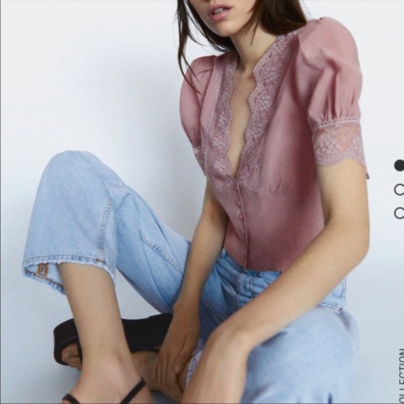 Pink Zara button down blouse - Picture 3 of 6